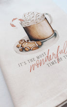 Load image into Gallery viewer, Cookies and Coffee Christmas Tea Towel