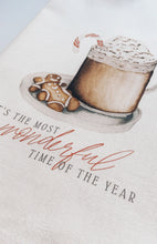 Load image into Gallery viewer, Cookies and Coffee Christmas Tea Towel