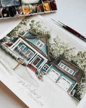 Load image into Gallery viewer, Mini Custom Watercolor House Portrait