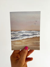 Load image into Gallery viewer, Soft Waves Watercolor Landscape Greeting Card