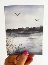 Load image into Gallery viewer, Morning on the Lake Watercolor Landscape Greeting Card