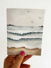 Load image into Gallery viewer, Relaxing on the Beach Watercolor Landscape Greeting Card