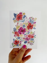 Load image into Gallery viewer, Red Summer Blooms Watercolor Floral Greeting Card
