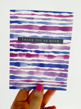 Load image into Gallery viewer, "Thank You So Much" Pink Purple and Blue Lines Greeting Card