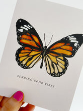 Load image into Gallery viewer, "Sending Good Vibes" Watercolor Butterfly Greeting Card