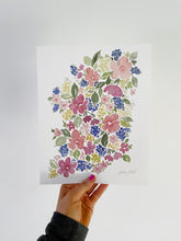 Load image into Gallery viewer, Soft Summer Blooms Watercolor Floral Art Print