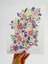 Load image into Gallery viewer, Soft Summer Blooms Watercolor Floral Art Print