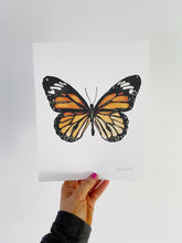 Load image into Gallery viewer, Watercolor Monarch Butterfly Art Print