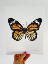 Load image into Gallery viewer, Watercolor Monarch Butterfly Art Print