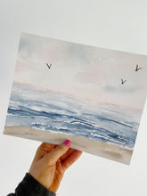 Load image into Gallery viewer, Pink Sunrise Watercolor Landscape Art Print