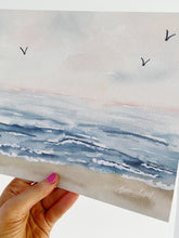 Load image into Gallery viewer, Pink Sunrise Watercolor Landscape Art Print