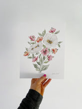Load image into Gallery viewer, Simple Grace Watercolor Floral Bouquet Art Print