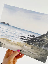 Load image into Gallery viewer, Sennen Beach Watercolor Landscape Art Print