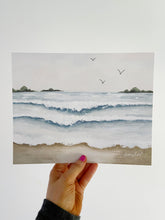 Load image into Gallery viewer, Relaxing on the Beach Watercolor Landscape Art Print