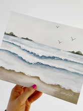 Load image into Gallery viewer, Relaxing on the Beach Watercolor Landscape Art Print