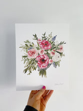Load image into Gallery viewer, Wedding Bouquet Watercolor Floral Bouquet Art Print