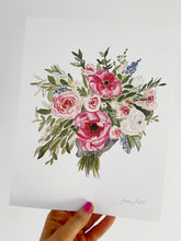 Load image into Gallery viewer, Wedding Bouquet Watercolor Floral Bouquet Art Print