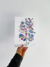 Load image into Gallery viewer, Abstract Watercolor Floral Blooms Art Print - Pink and Blue