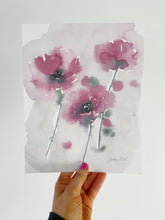 Load image into Gallery viewer, Delicate Poppies Abstract Watercolor Floral Bouquet Art Print