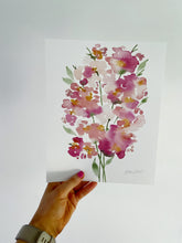 Load image into Gallery viewer, Abstract Watercolor Floral Blooms Art Print - Peachy Pink