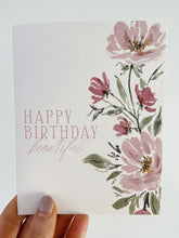 Load image into Gallery viewer, Watercolor Floral Happy Birthday Greeting Card