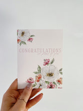 Load image into Gallery viewer, Watercolor Floral Congratulations Greeting Card