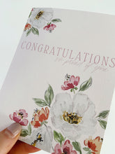 Load image into Gallery viewer, Watercolor Floral Congratulations Greeting Card