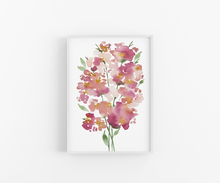 Load image into Gallery viewer, Abstract Watercolor Floral Blooms Art Print - Peachy Pink