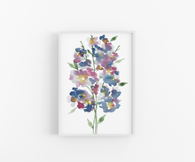 Load image into Gallery viewer, Abstract Watercolor Floral Blooms Art Print - Pink and Blue