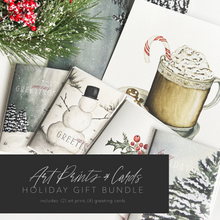 Load image into Gallery viewer, Holiday Art Prints and Cards Gift Bundle