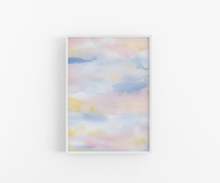 Load image into Gallery viewer, Cotton Candy Clouds Abstract Watercolor Art Print