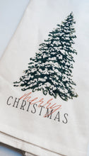 Load image into Gallery viewer, Merry Christmas Tree Watercolor Tea Towel