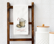Load image into Gallery viewer, Cookies and Coffee Christmas Tea Towel