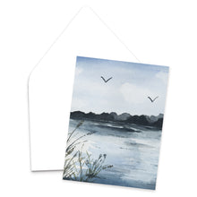 Load image into Gallery viewer, Morning on the Lake Watercolor Landscape Greeting Card