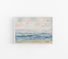 Load image into Gallery viewer, Pink Sunrise Watercolor Landscape Art Print