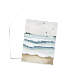 Load image into Gallery viewer, Relaxing on the Beach Watercolor Landscape Greeting Card