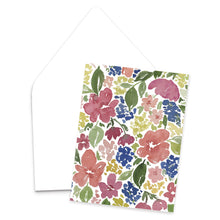 Load image into Gallery viewer, Soft Summer Blooms Watercolor Floral Greeting Card