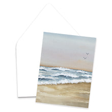 Load image into Gallery viewer, Soft Waves Watercolor Landscape Greeting Card