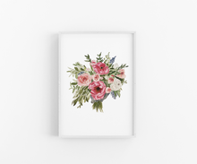 Load image into Gallery viewer, Wedding Bouquet Watercolor Floral Bouquet Art Print