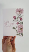 Load and play video in Gallery viewer, Watercolor Floral Happy Birthday Greeting Card