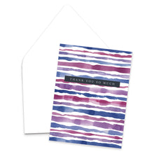 Load image into Gallery viewer, "Thank You So Much" Pink Purple and Blue Lines Greeting Card