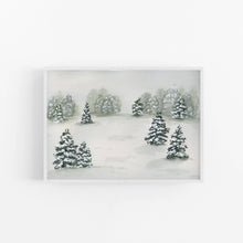 Load image into Gallery viewer, Watercolor Christmas Winter Scene Holiday Art Print