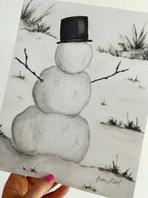 Load image into Gallery viewer, The Snowman | Watercolor Holiday Art Print