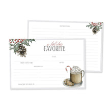 Load image into Gallery viewer, Holiday Favorite Watercolor Christmas Recipe Cards