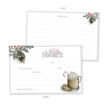 Load image into Gallery viewer, Holiday Favorite Watercolor Christmas Recipe Cards