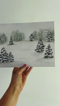 Load and play video in Gallery viewer, Watercolor Christmas Winter Scene Holiday Art Print
