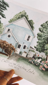 Mini Custom Watercolor House Portrait