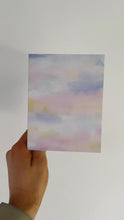 Load and play video in Gallery viewer, Cotton Candy Clouds Abstract Watercolor Greeting Card
