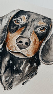 Mini Custom Watercolor Pet Portrait