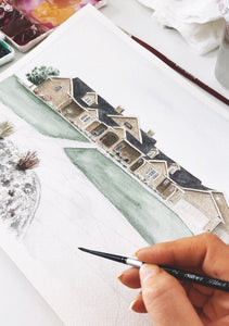 Mini Custom Watercolor House Portrait